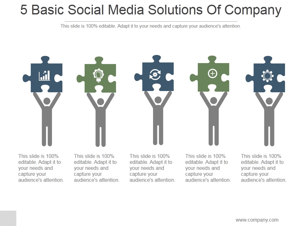 5 Basic Social Media Solutions Of Company Ppt PowerPoint Presentation Slides