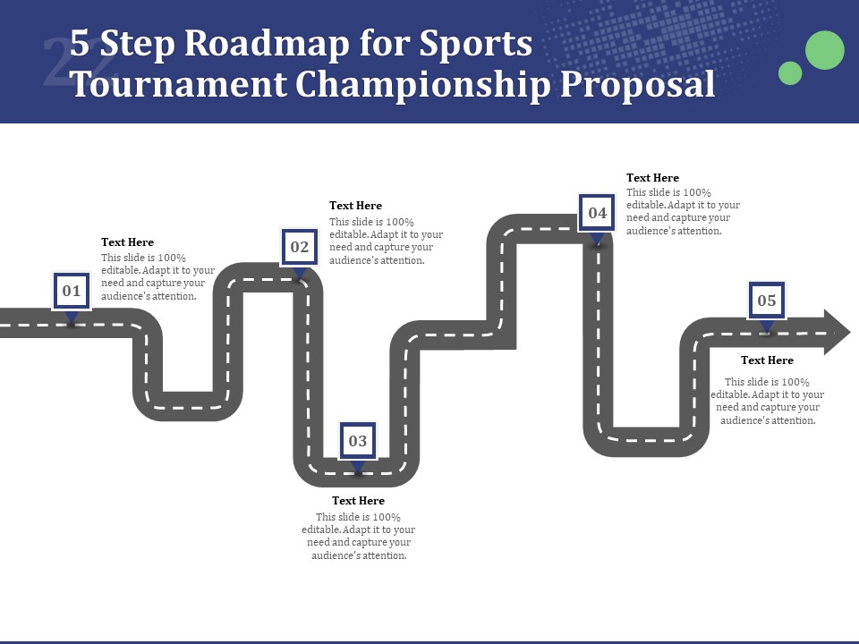 5 Step Roadmap For Sports Tournament Championship Proposal Ppt Slide Download PDF