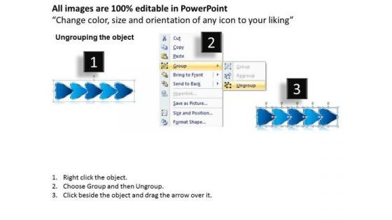 5 Navigation Arrows Placed Sequentially Schematic Design PowerPoint Templates