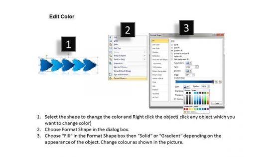 5 Navigation Arrows Placed Sequentially Schematic Design PowerPoint Templates