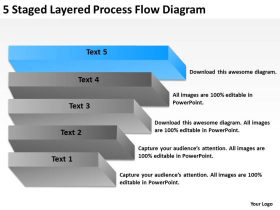 5 Staged Layered Process Flow Diagram Ppt Food Truck Business Plan PowerPoint Templates