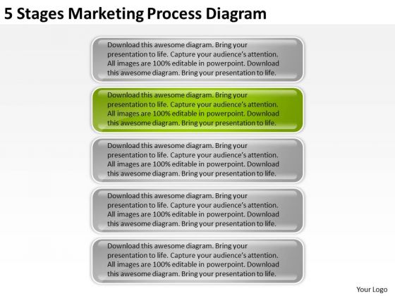 5 Stages Marketing Process Diagram Sample Business Proposal PowerPoint Slides