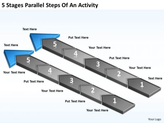 5 Stages Parallel Steps Of An Activity Business Plans For Sale PowerPoint Templates