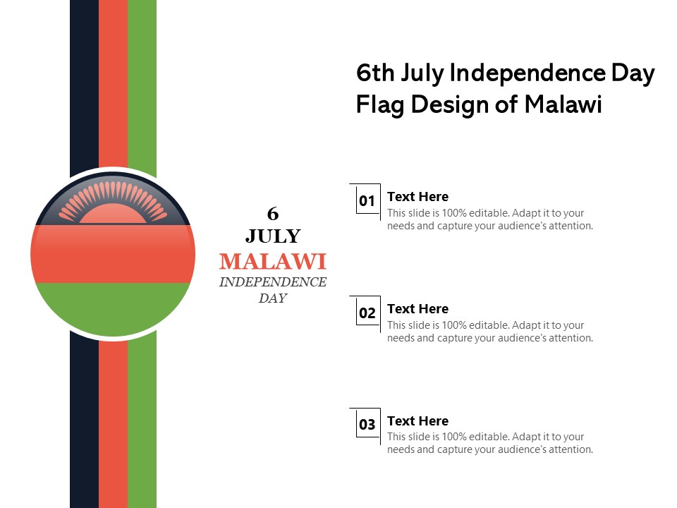 6Th July Independence Day Flag Design Of Malawi Ppt PowerPoint Presentation Layouts Graphic Tips PDF