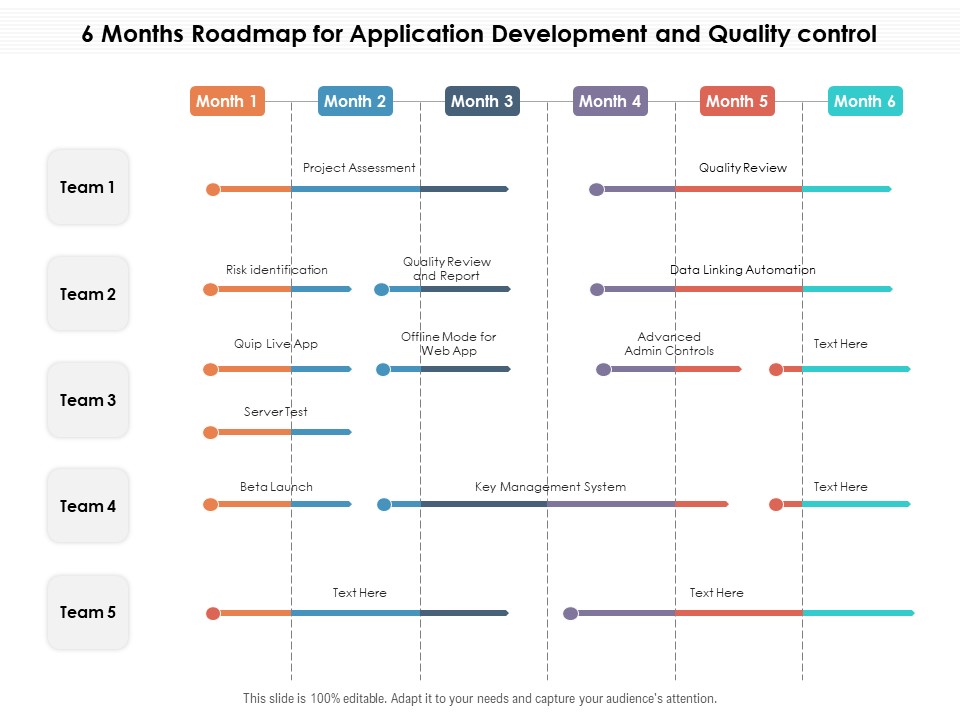 6 Months Roadmap For Application Development And Quality Control Rules