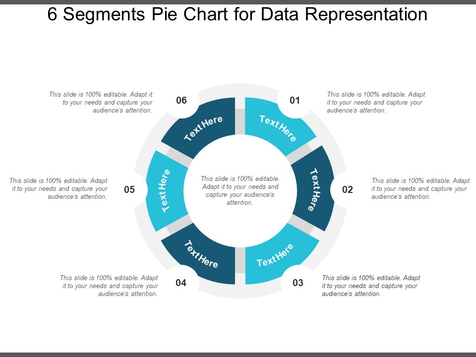 6 Segments Pie Chart For Data Representation Ppt PowerPoint Presentation Icon Graphics