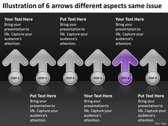 6 Arrows Different Aspects Same Issue Ppt Real Estate Business Plan Template PowerPoint Slides