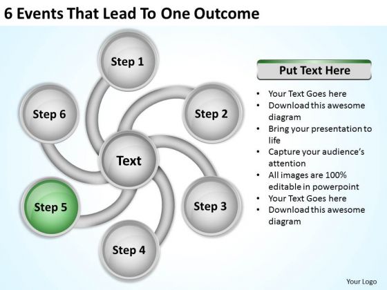 6 Events That Lead To One Outcome Ppt Executive Business Plan PowerPoint Templates