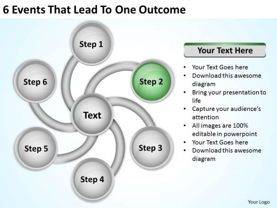 6 Events That Lead To One Outcome Top Business Plan PowerPoint Slides