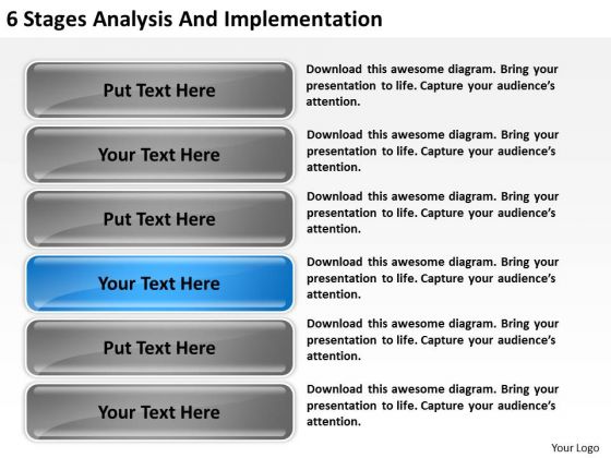 6 Stages Analysis And Implementation Ppt Business Plan Forms PowerPoint Slides