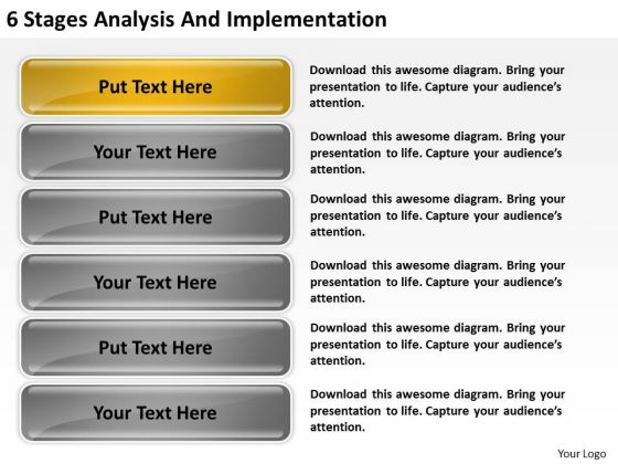6 Stages Analysis And Implementation Ppt Business Plan Program PowerPoint Templates
