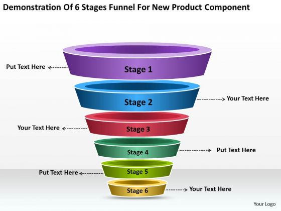 6 Stages Funnel For New Product Component Ppt Business Plans Templates PowerPoint
