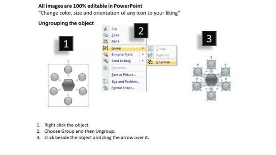 6 Stages Hub And Spoke Operation Diagram Business Continuity Plan Example PowerPoint Slides