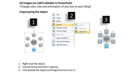 6 Stages Hub And Spoke Operation Diagram Company Business Plan PowerPoint Slides