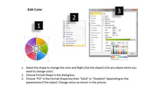 6 Stages Progress Of Circular Steps Business Plan PowerPoint Templates