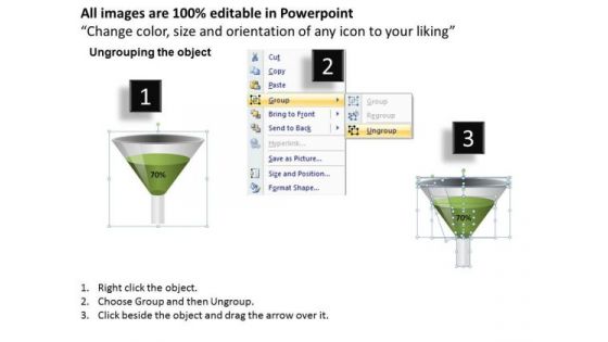 70 Percent 3d Funnel Diagrams For PowerPoint Templates