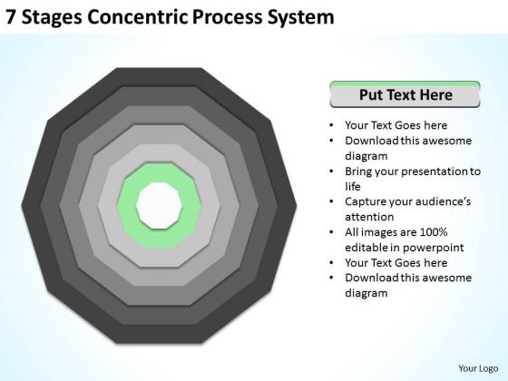 7 Stages Concentric Proces System Real Estate Business Plan Sample PowerPoint Templates