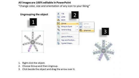 7 Stages Diverging Arrows Schematic Diagram Ppt Software PowerPoint Slide