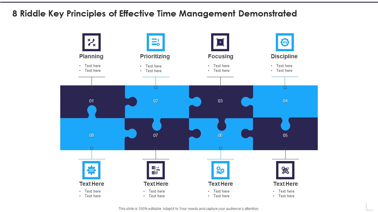8 Riddle Key Principles Of Effective Time Management Demonstrated Brochure PDF