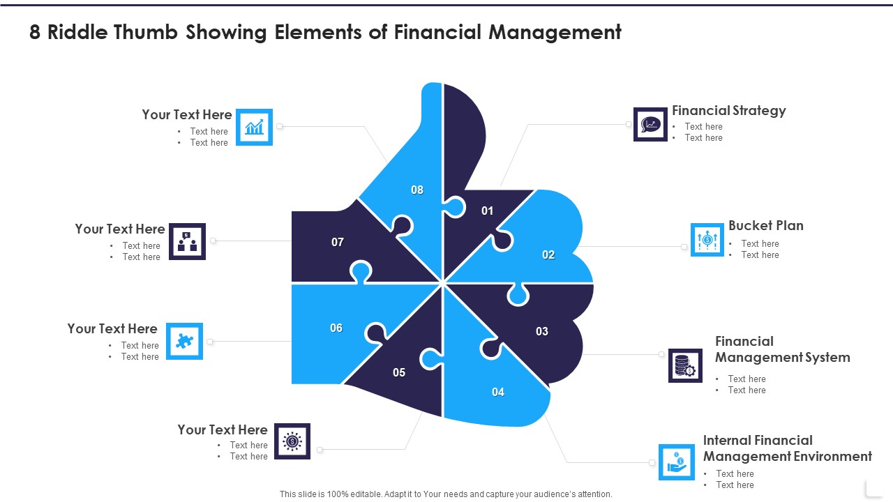 8 Riddle Thumb Showing Elements Of Financial Management Template PDF
