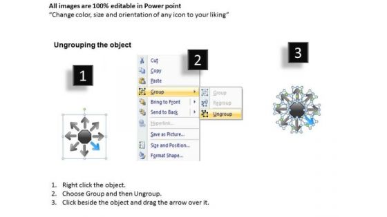8 Plans For Target Achievement Arrows Cycle Spoke Process PowerPoint Templates