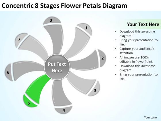 8 Stages Flower Petals Diagram Ppt Real Estate Business Plan Sample PowerPoint Templates