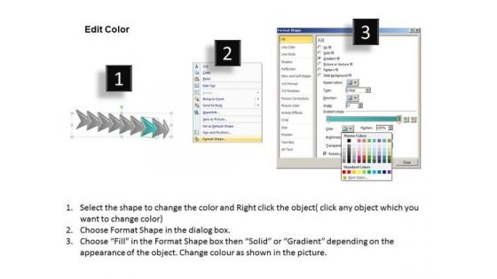 8 Stages Involved Course Of Action Free Schematic PowerPoint Templates