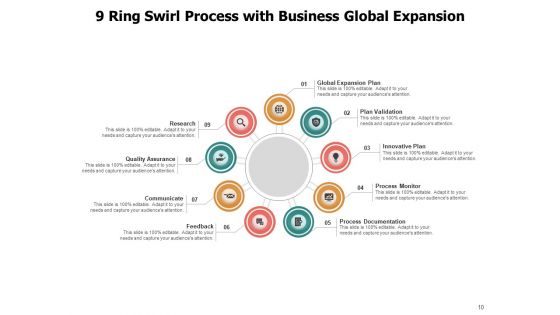 9 Circle Process Cycle Business Target Growth Ppt PowerPoint Presentation Complete Deck