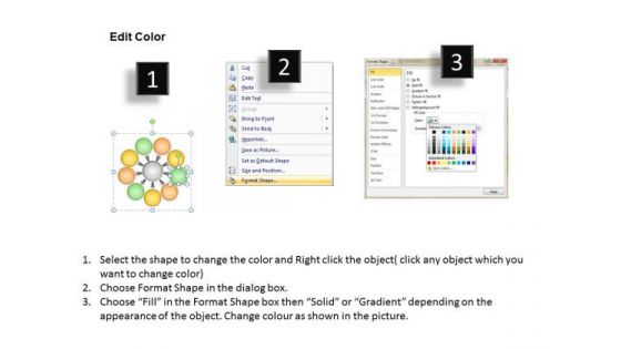 9 Steps Diverging Concepts Leading To One Issue Circular Flow Network PowerPoint Slides