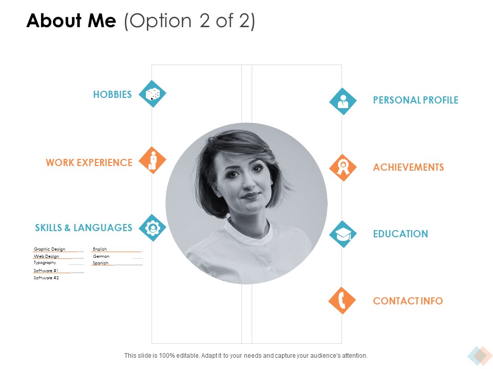 About Me Option Achievements Ppt PowerPoint Presentation Portfolio Shapes