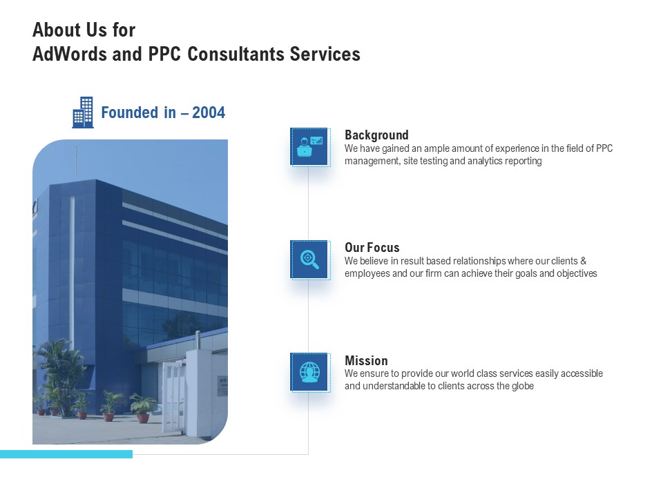About Us For Adwords And PPC Consultants Services Information PDF
