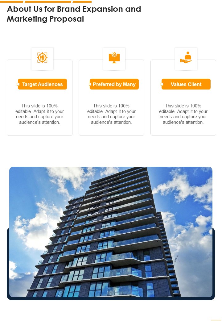 About Us For Brand Expansion And Marketing Proposal One Pager Sample Example Document