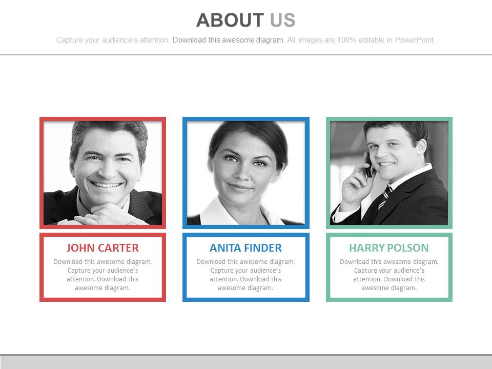 About Us Page Of Corporate Team Powerpoint Slides