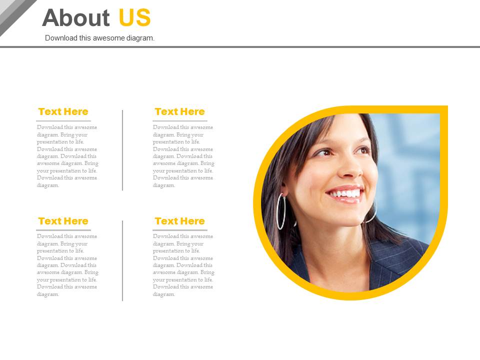 About Us Slide For Business Vision Powerpoint Slides