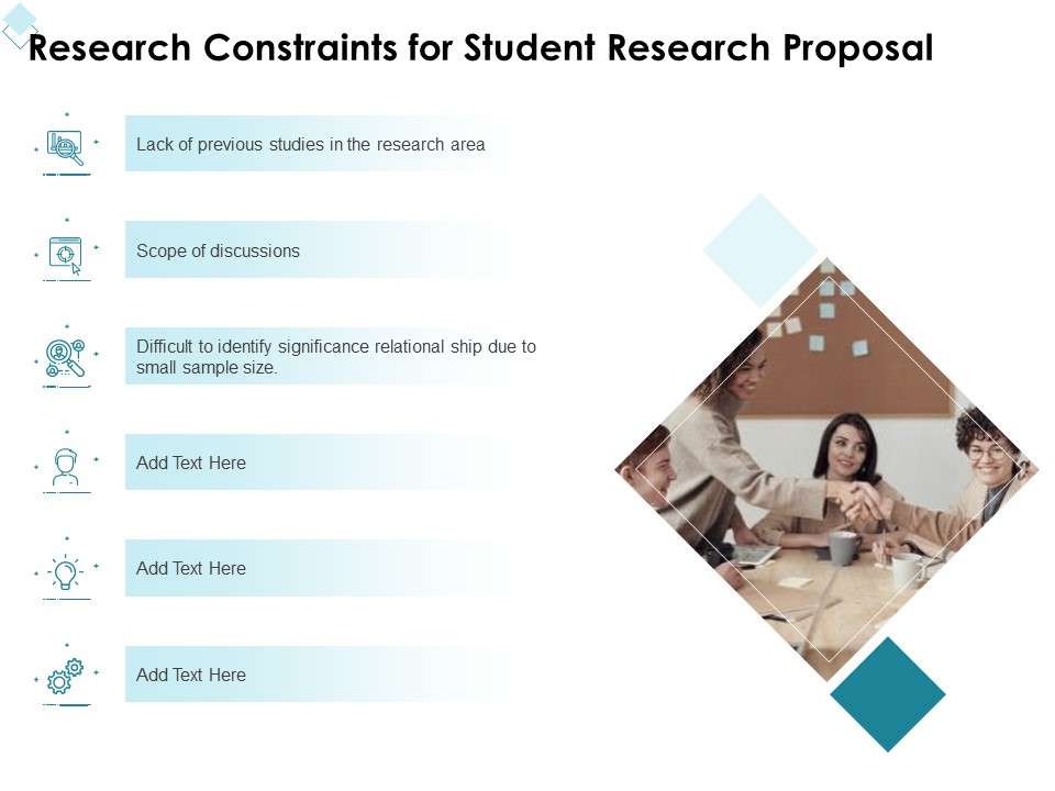 Academic Investigation Research Constraints For Student Research Proposal Ppt Infographic Template Icons PDF