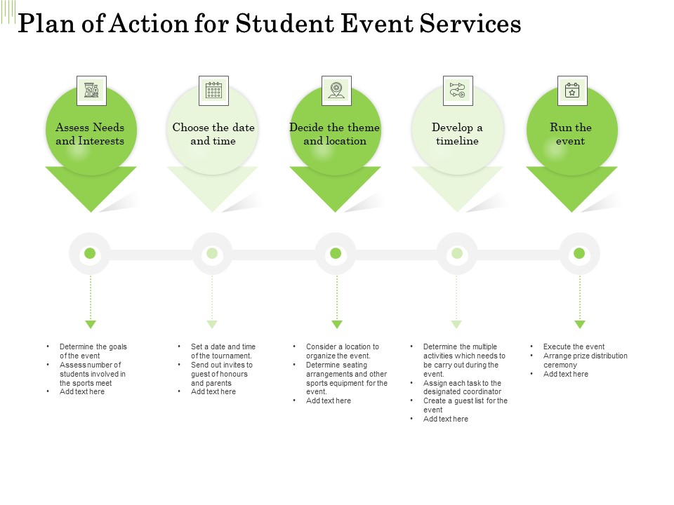 Academic Study Proposal Plan Of Action For Student Event Services Ppt Infographic Template Microsoft PDF