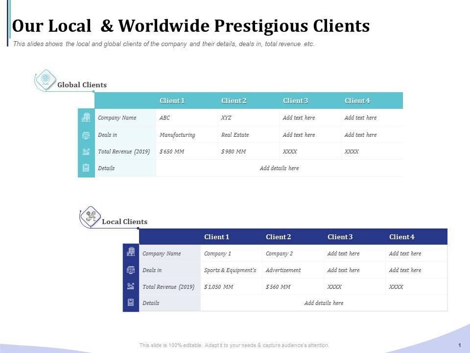Accounting Bookkeeping Services Our Local And Worldwide Prestigious Clients Demonstration PDF