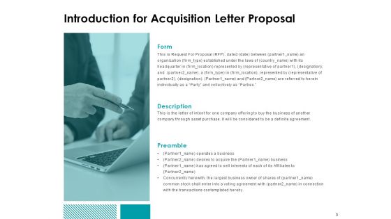 Acquisition Letter Proposal Ppt PowerPoint Presentation Complete Deck With Slides