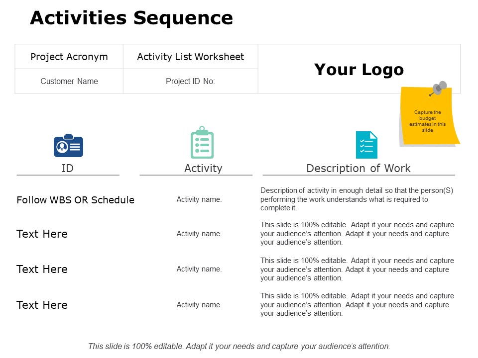 Activities Sequence Ppt PowerPoint Presentation Summary Information