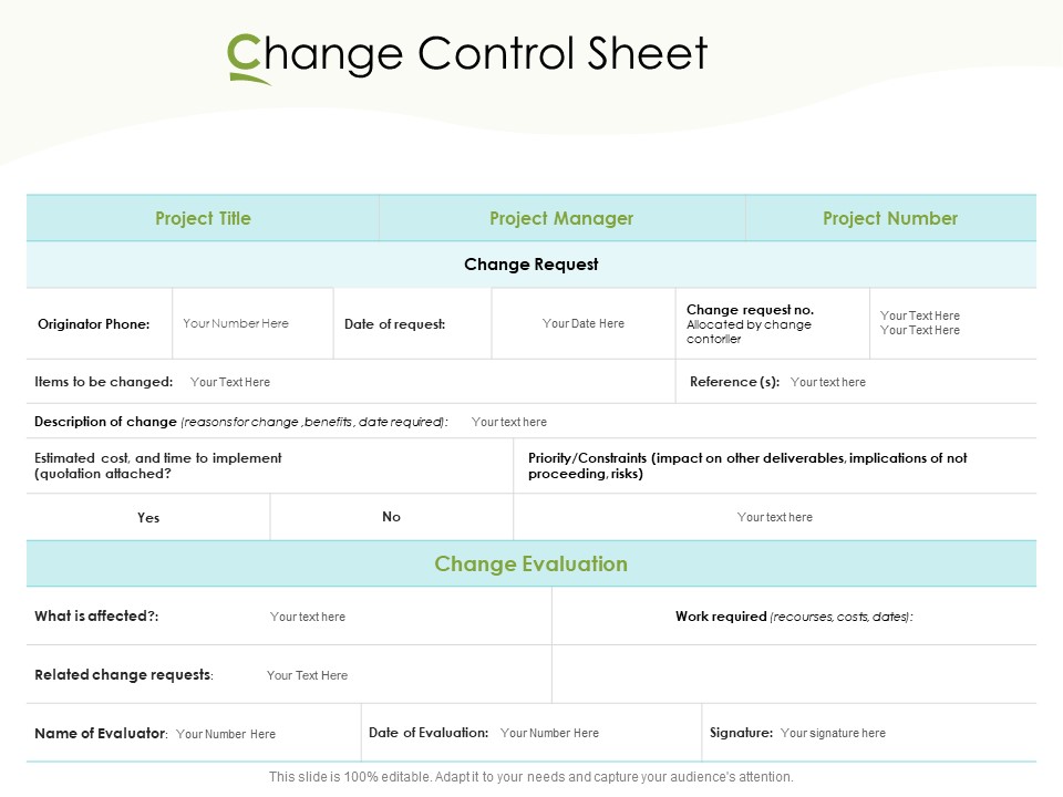 Actual Vs Planned Budget Assessment Change Control Sheet Ppt PowerPoint Presentation Layouts Examples PDF