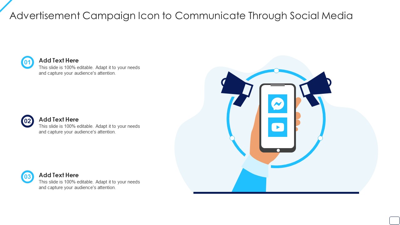 Advertisement Campaign Icon To Communicate Through Social Media Template PDF