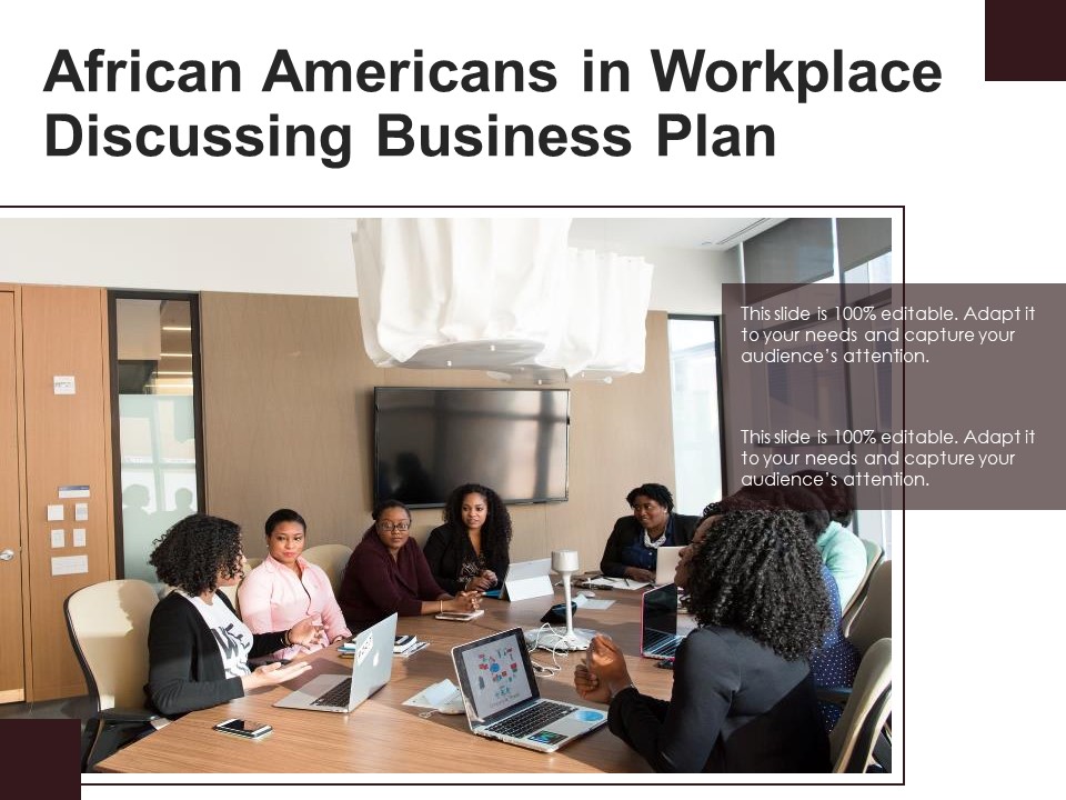 African Americans In Workplace Discussing Business Plan Ppt PowerPoint Presentation Summary PDF