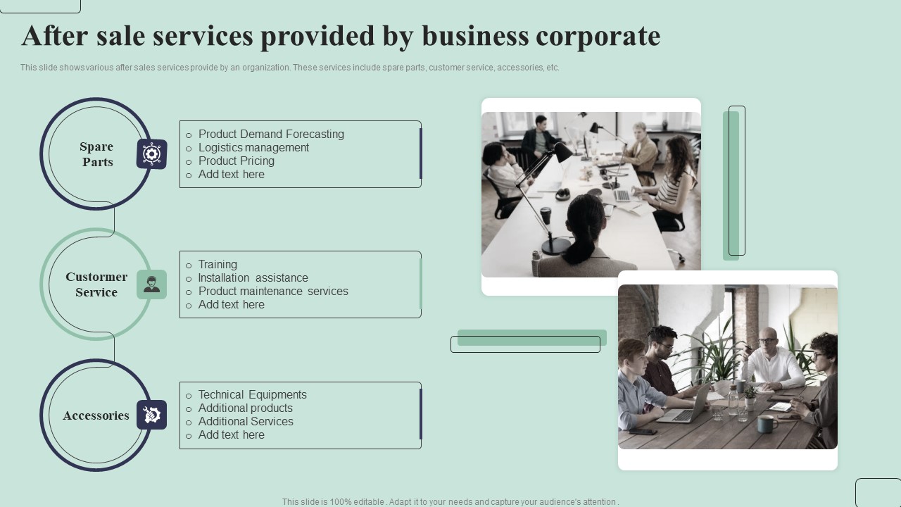 After Sale Services Provided By Business Corporate Ppt PowerPoint Presentation Layouts Grid PDF