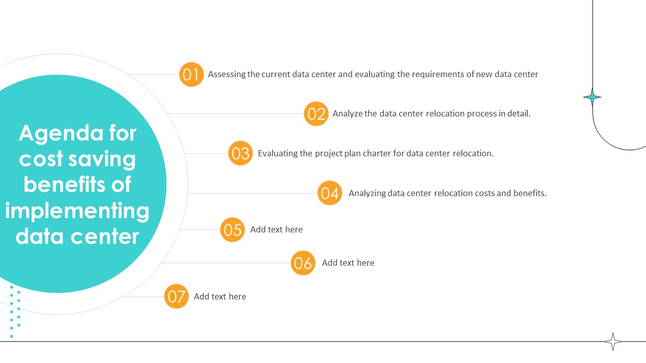 Agenda For Cost Saving Benefits Of Implementing Data Center Information PDF