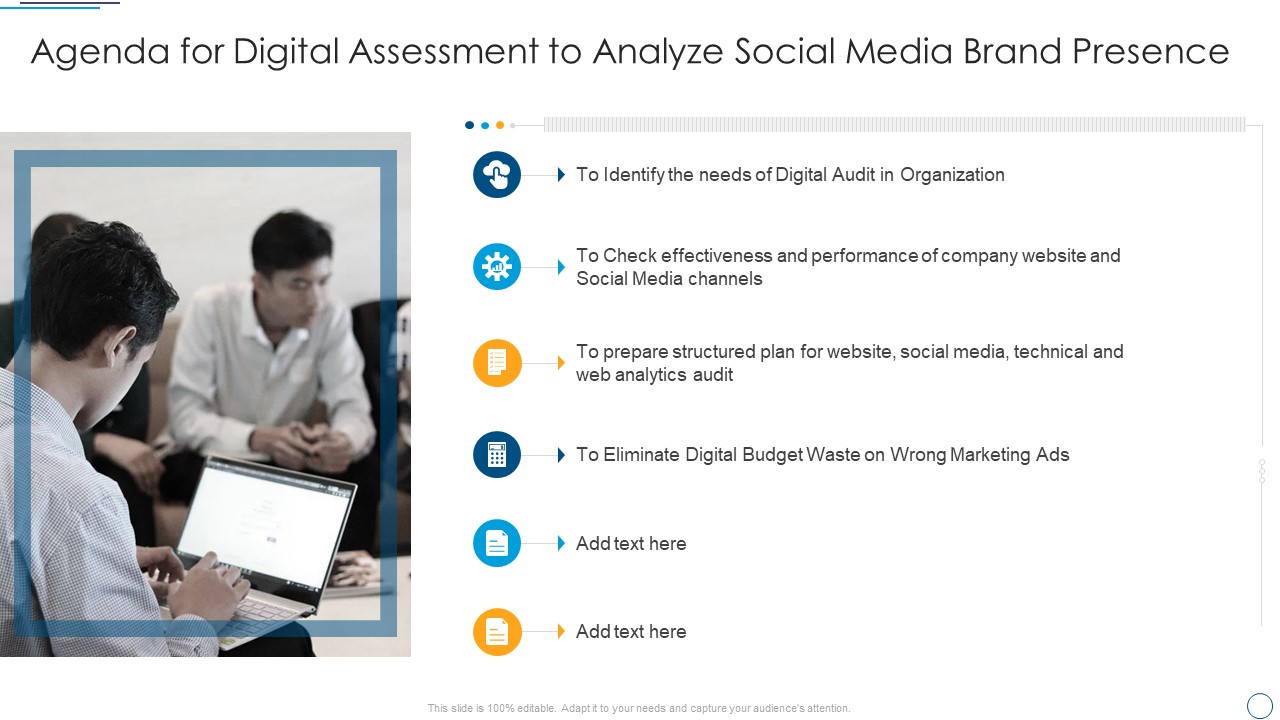 Agenda For Digital Assessment To Analyze Social Media Brand Presence Infographics PDF
