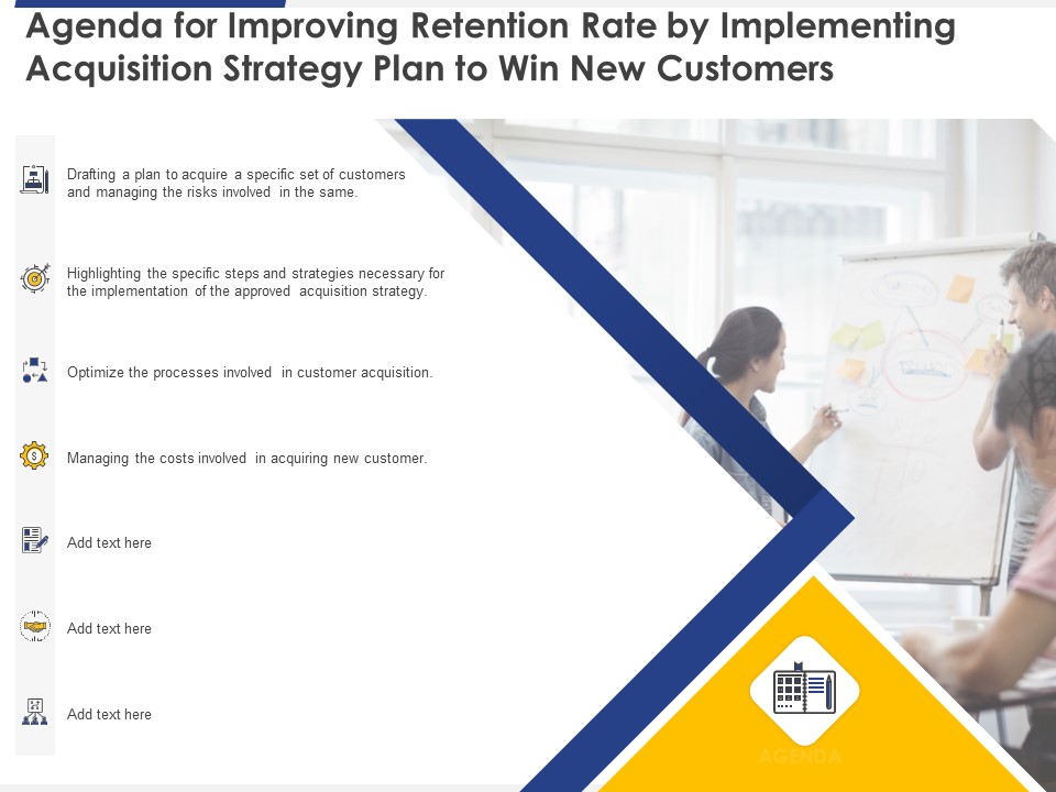 Agenda For Improving Retention Rate By Implementing Acquisition Strategy Plan To Win New Customers Summary PDF