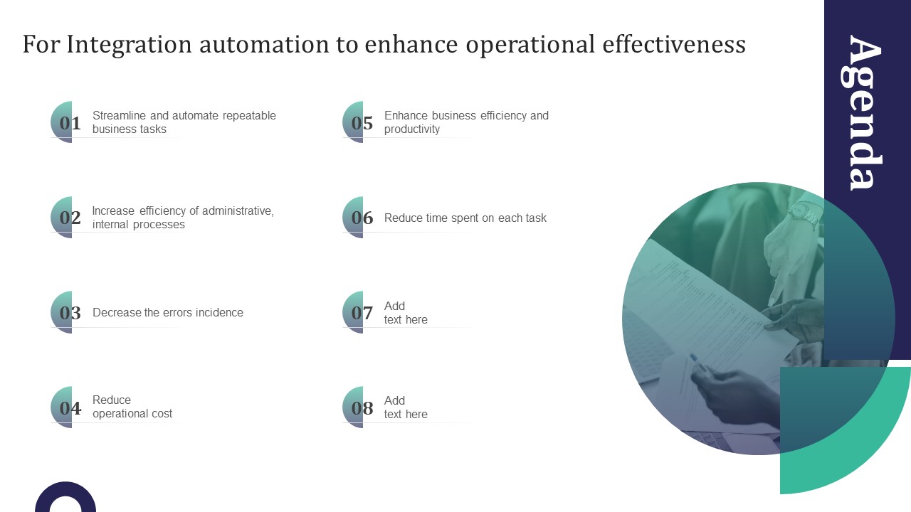 Agenda For Integration Automation To Enhance Operational Effectiveness Sample PDF