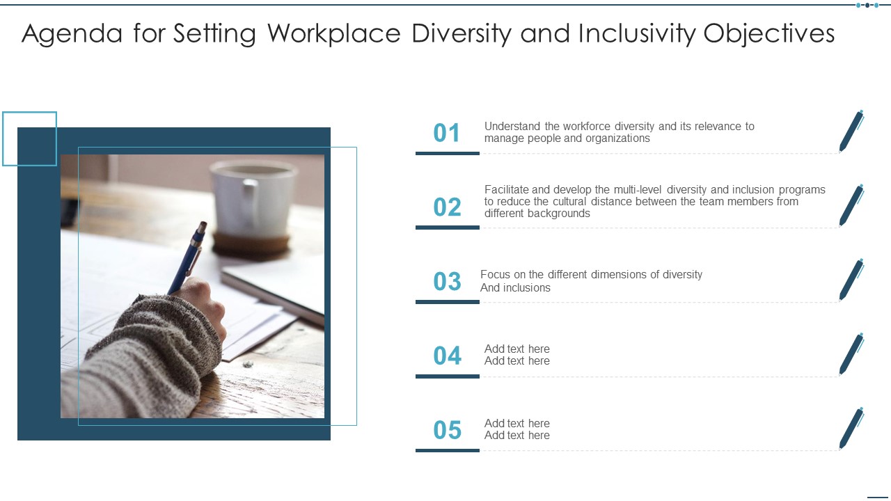 Agenda For Setting Workplace Diversity And Inclusivity Objectives Sample PDF