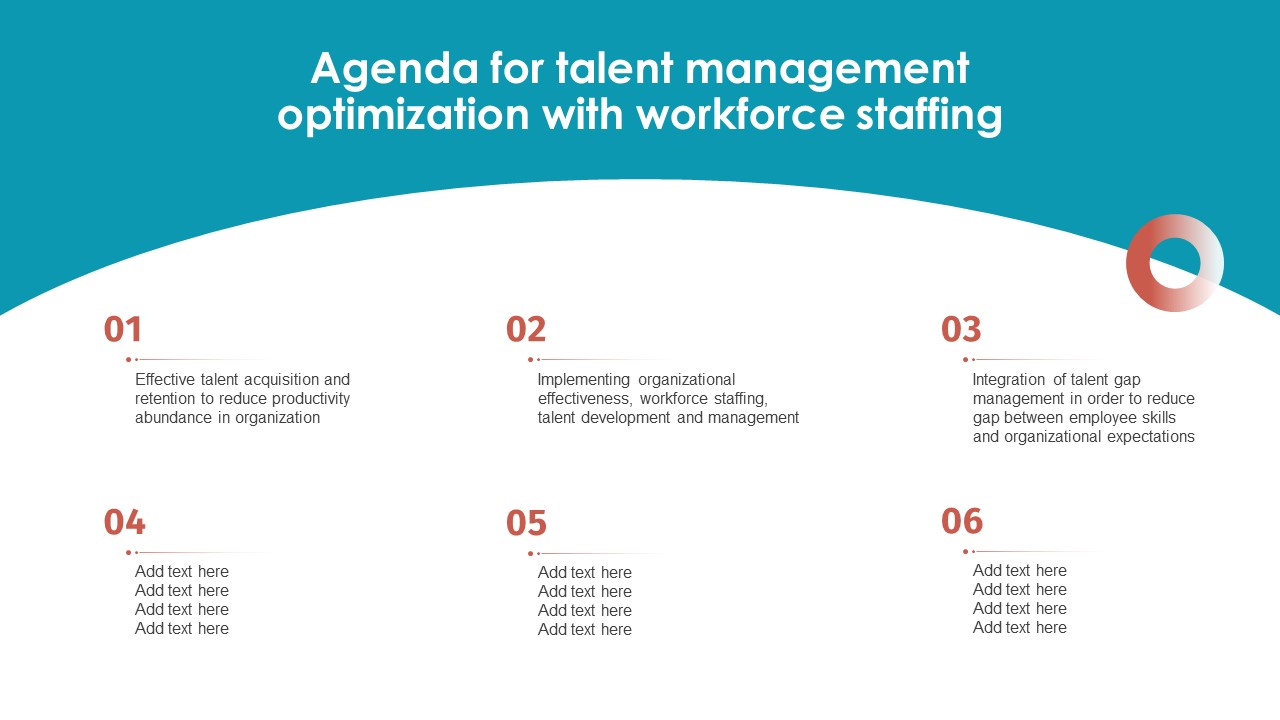 Agenda For Talent Management Optimization With Workforce Staffing Inspiration PDF Themes PDF Diagrams PDF