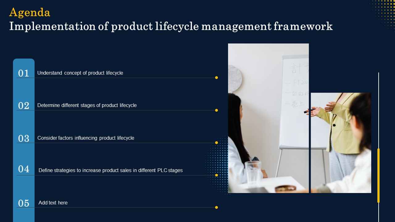 Agenda Implementation Of Product Lifecycle Management Framework Inspiration PDF